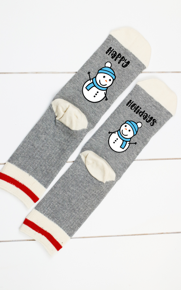 Happy Holidays Snowman Socks