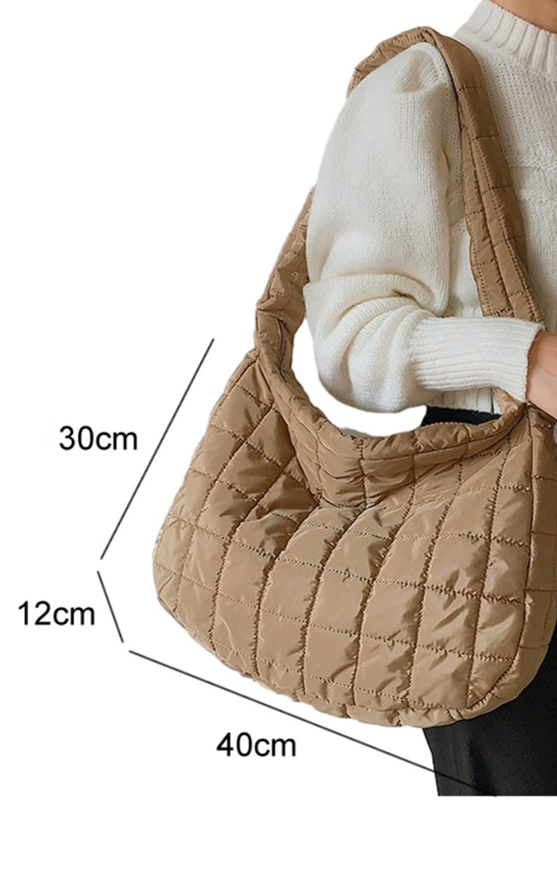 PRE ORDER Quilted Zipper Bag | Khaki