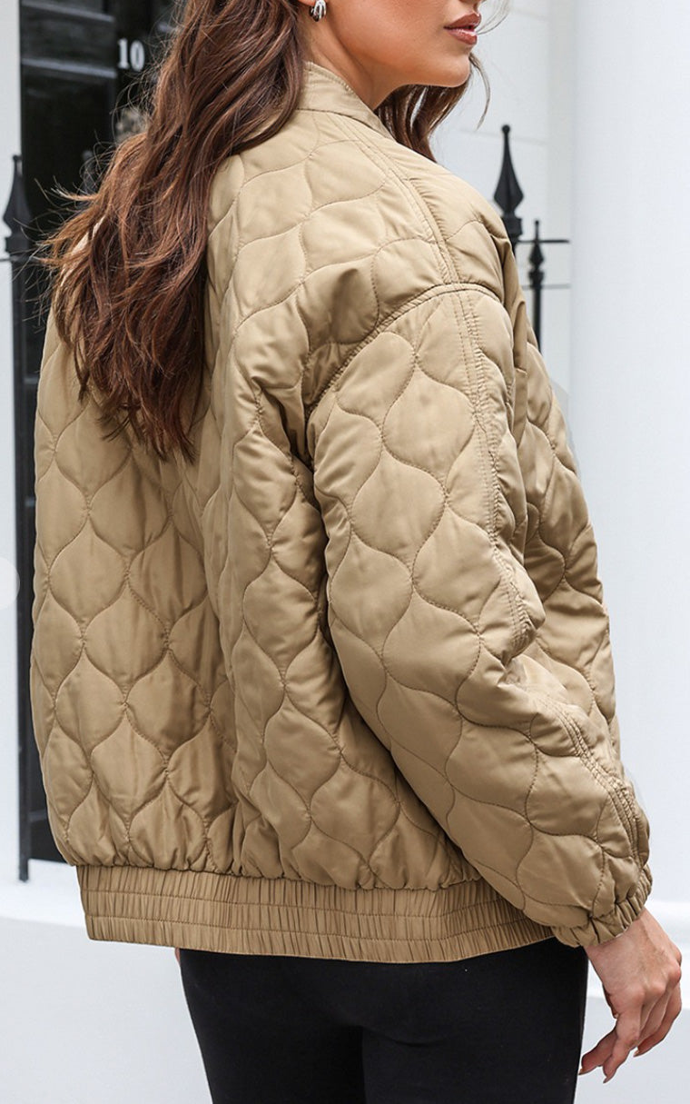 PRE ORDER Quilted Puffer Jacket | Beige