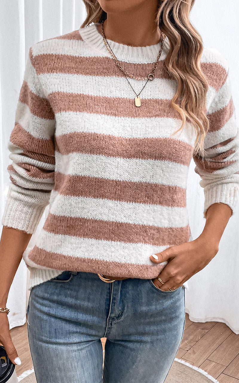 PRE ORDER Striped Round Neck Sweater