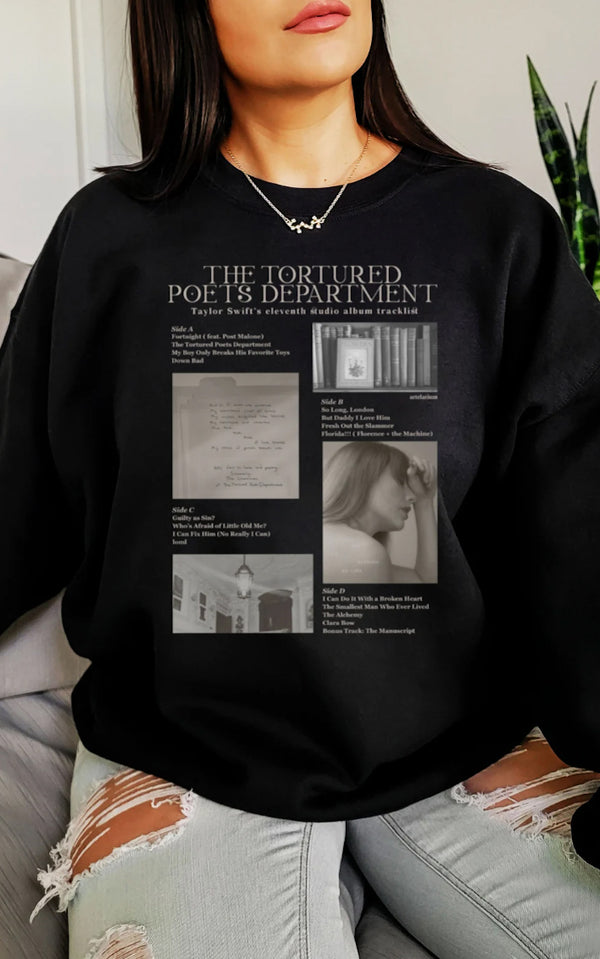 Tortured Poets Track List Crewneck/T-Shirt