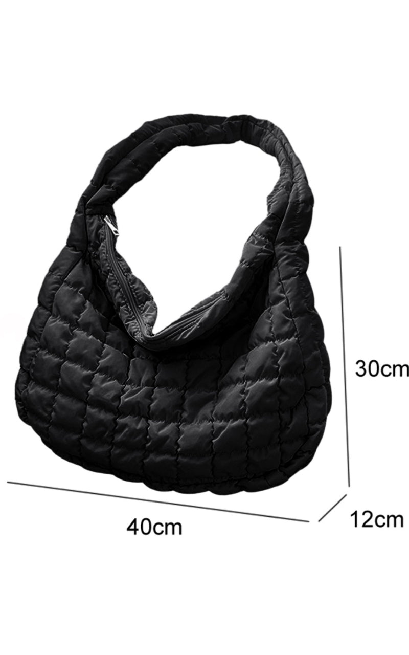 PRE ORDER Quilted Zipper Bag | Black