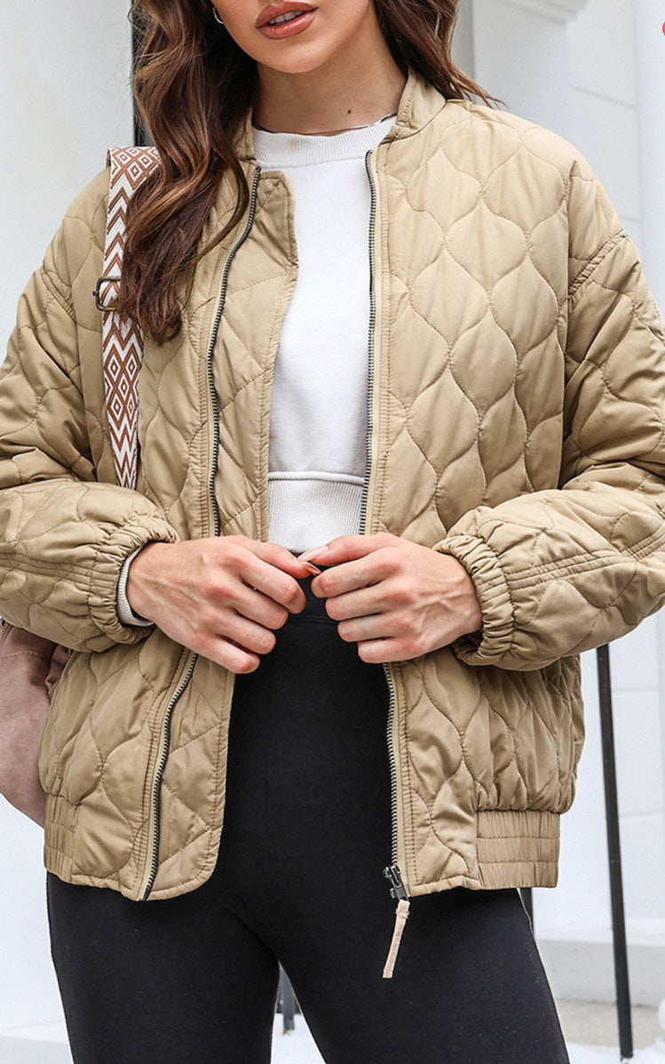 PRE ORDER Quilted Puffer Jacket | Beige