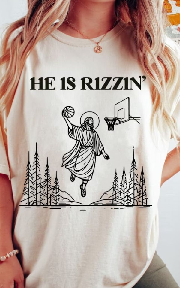 He Is Rizzin' Crewneck/T-Shirt