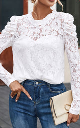 PRE ORDER White Lace Long Sleeve Top