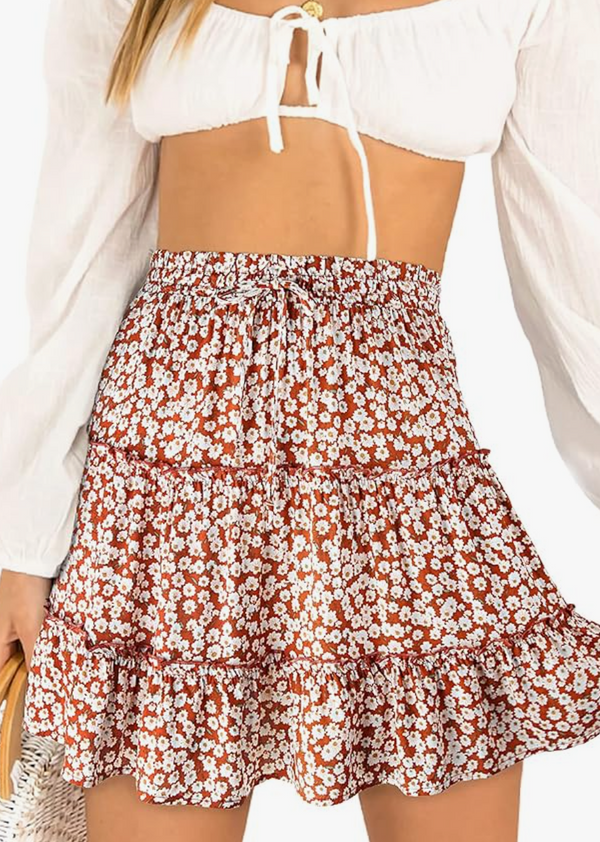 Cassidy Floral Skirt | Orange