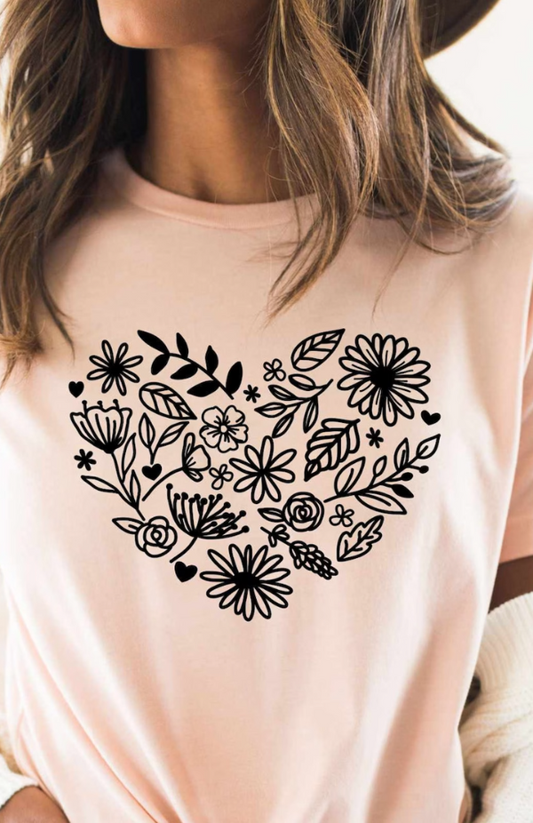 Floral Heart Crewneck/T-Shirt