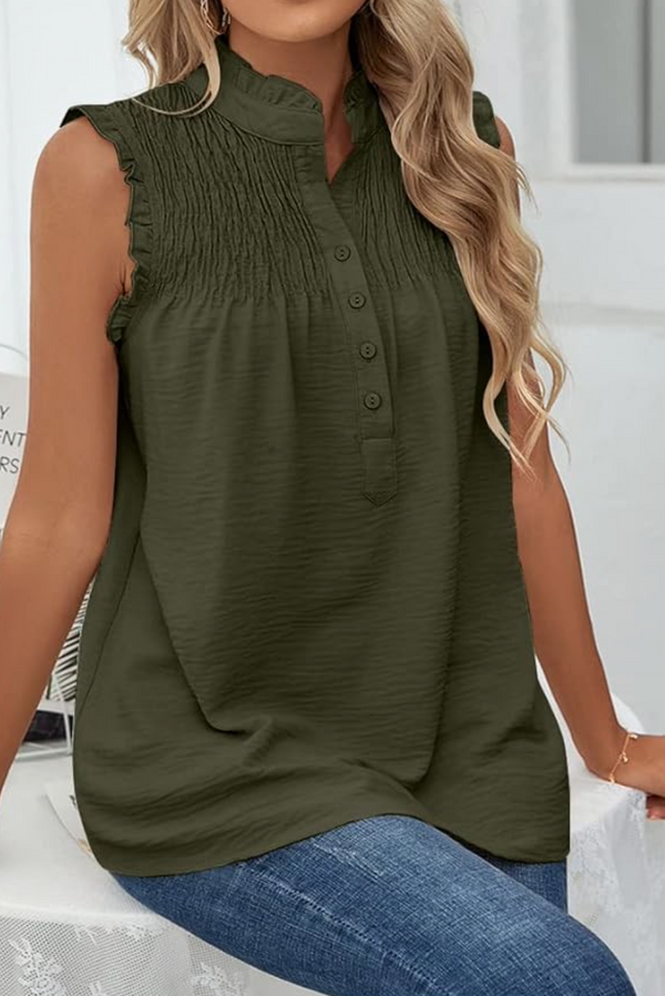 Dania Ruched Tank Top | Army Green