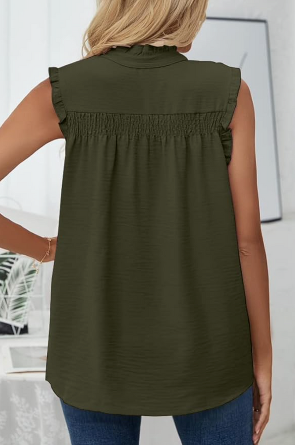 Dania Ruched Tank Top | Army Green