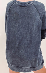 PRE ORDER Black Mineral Wash Sweater