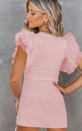 Pink Tulle Bodycon Dress