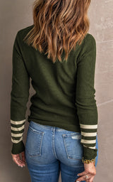 PRE-ORDER Striped Knit Sweater | Green