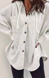 PRE ORDER Knit Sleeved Hoodie | Grey