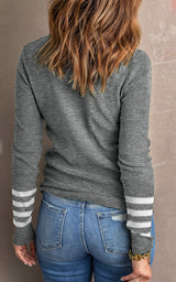 PRE-ORDER Striped Knit Sweater | Grey