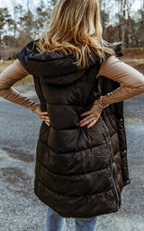 PRE-ORDER Hooded Zipper Vest | Black