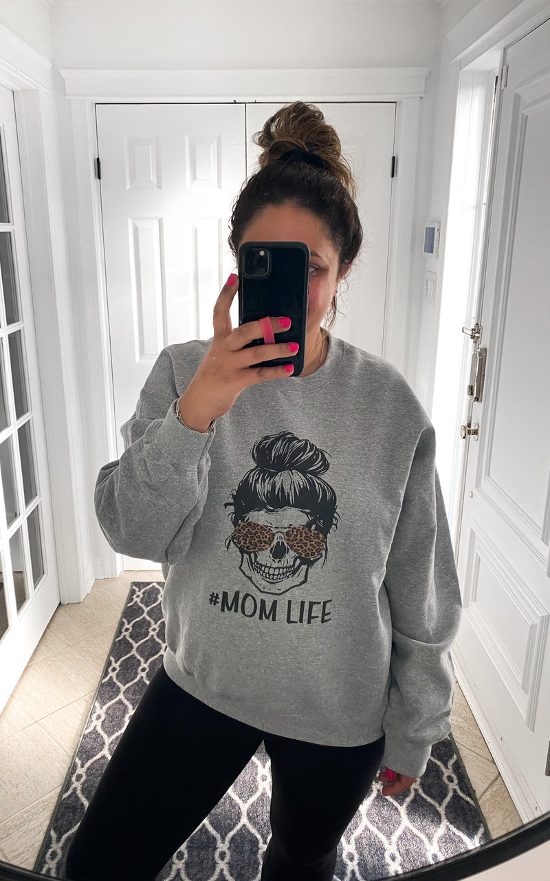Leopard #MOMLIFE Graphic Sweater