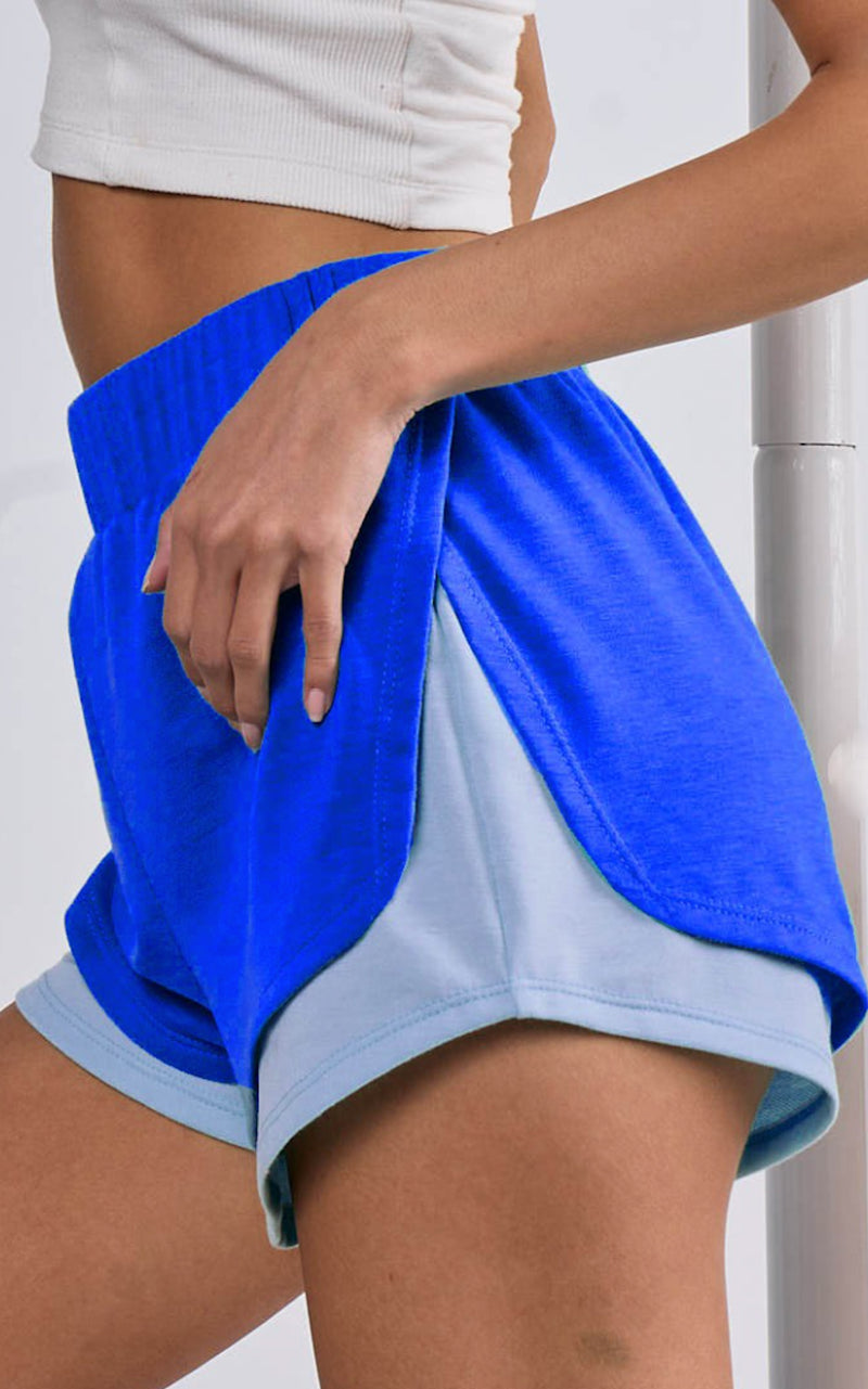Colour Block Shorts | Royal Blue